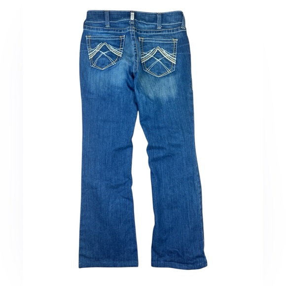Ariat REAL Jeans Womens 29R Mid Rise Boot Entwined Stretch Western Cowgirl Ocean - Picture 4 of 14